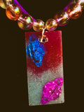 Pink and Blue Space Necklace
