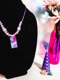 Pink and Blue Space Necklace